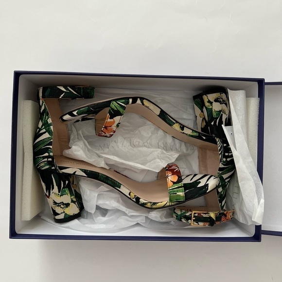 NEW STUART WEITZMAN Botanic Green Ankle Strap Heel Sandals 8 - Picture 6 of 6